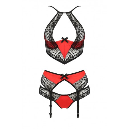 Ensemble à jarretelles Scarlet rouge - Passion
